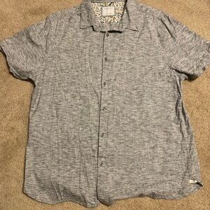 Men's size XL, Denim and Flower shirt.